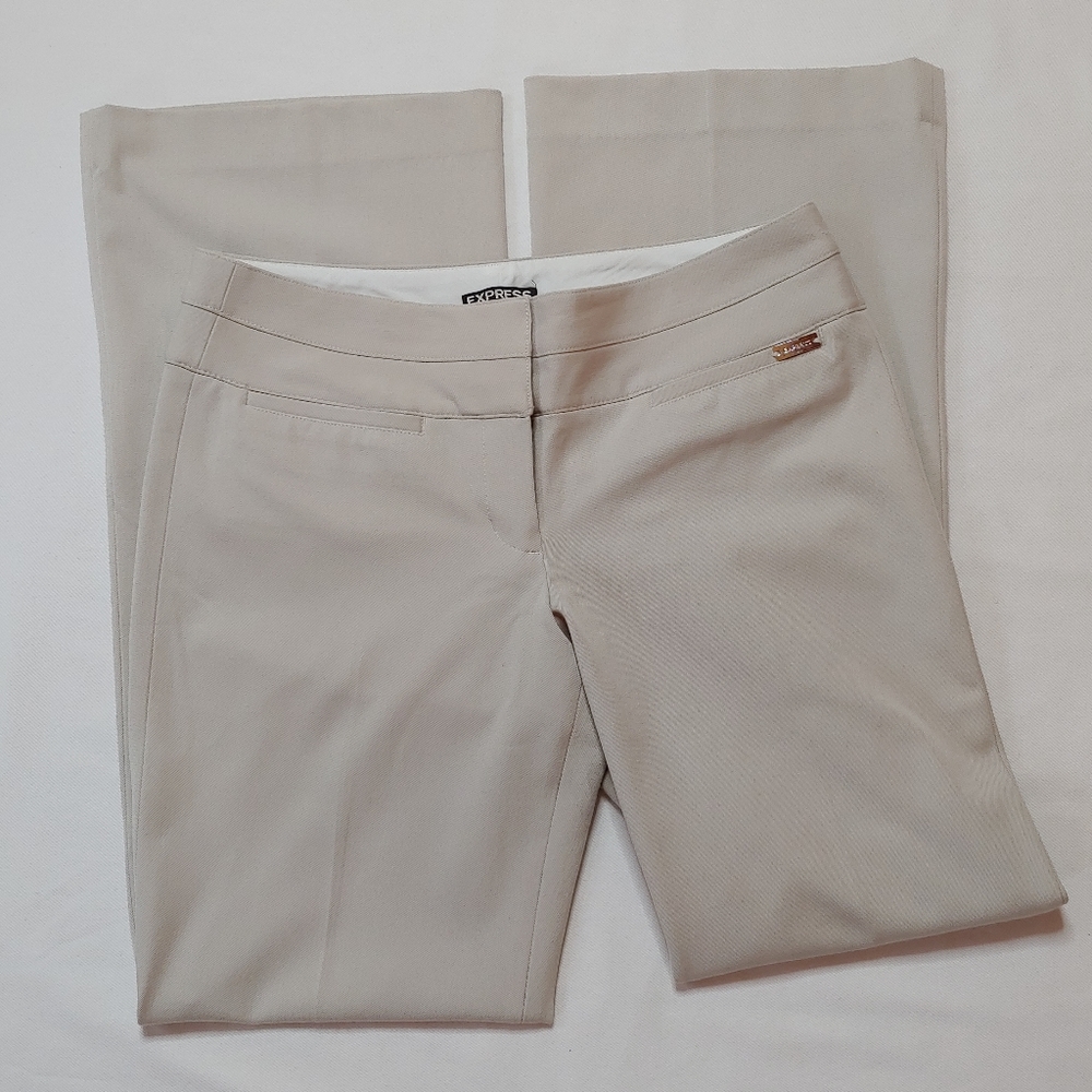 Express Editor Mid-Rise Wide Waistband Flare Pants